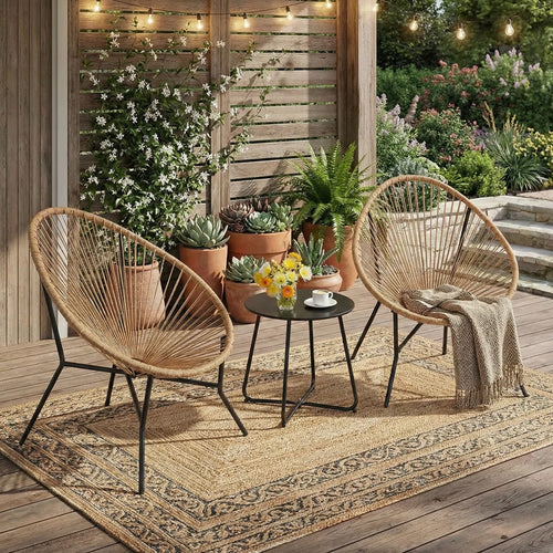 3 Piece All-Weather Patio Furniture Set with Coffee Table